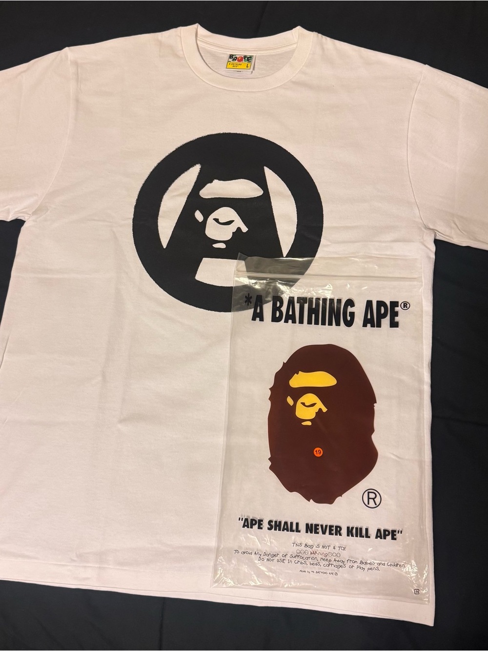 Bape White Stencil Ape Face Tee